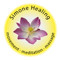 Simone Healing Logo showing Lotus Flower with byline of movement meditation massage
